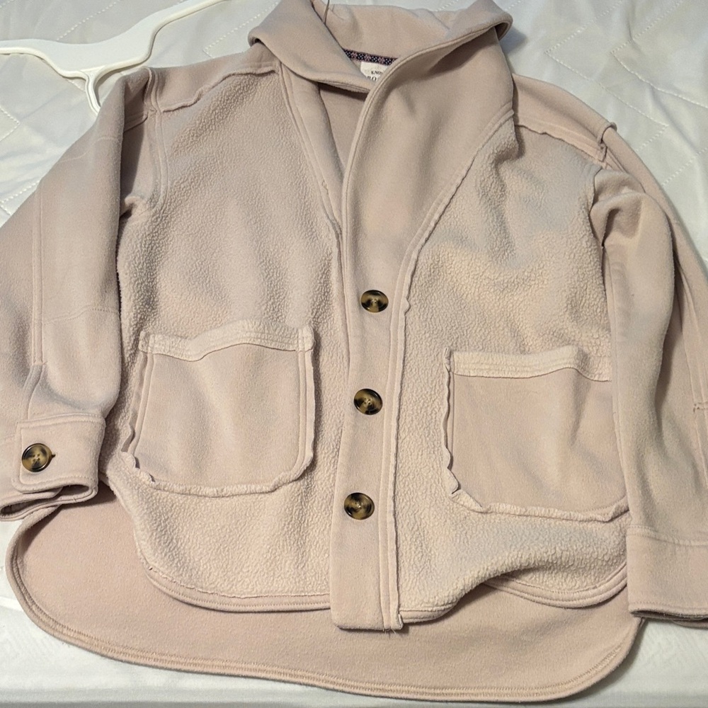 Knox Rose Cream Fleece Jacket with Pink Accents